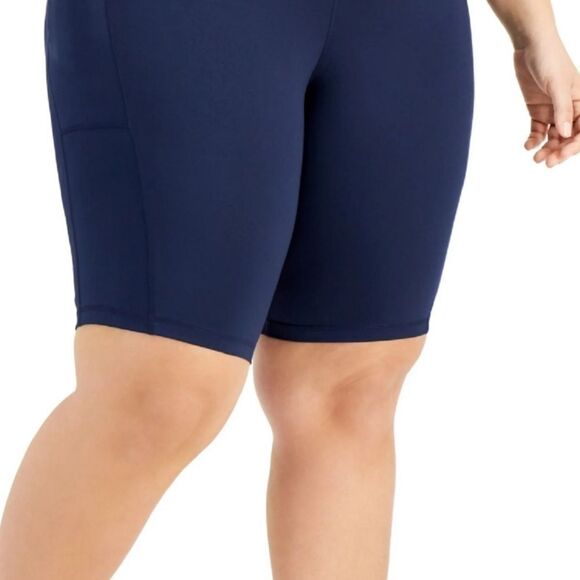 ID Ideology Women's Pull On Bicycle Shorts Blue, two side pockets - Picture 6 of 9